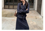 2026 Spring New Film Texture Smart Wearing Femininity Fashion Two Sets Loose Shirt Half Skirt