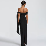 Fashion New Sexy Tective Dress Body Solid Ribbon Ribbon Bare Backpack Lady Dress