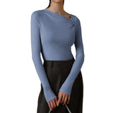 Business Commuting Collar Women's T-Shirt 2025 New Y2K Dress Slimmed On The Shoulder
