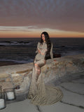 New Sexy Pure Hollow Fishtail Long Dress 025 Spring And Summer Dress