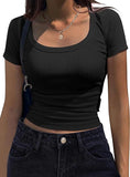 2025 New Thread Pit Strips Long-Sleeved Square T-Shirt Women's T-Shirt