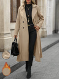 New Collar Hair With Double Buckle And Long Coat Coat Coat Coat