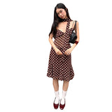 2025 Summer New Wave Point Sleeveless Body Body Wave Point High Waist Temperament Skirt Suit Woman 68HZ