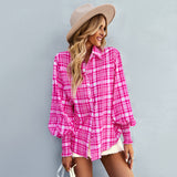 Dili Women's Clothing Color Printing Shirt 2025 Autumn And Winter Long-Sleeved Clad