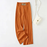 2025 New Solid Color Micro-Slung High Waist Lanky Trousers Slacks Wide Leg Pants Trousers Women