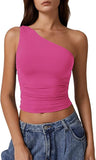 2025 Summer Women's New Sleeveless Shoulder Solid Color Repair Sexy Open-Enavel Vest T-Shirt