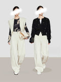 Lyselle Tiansi Old Money Style White Jeans Women's Autumn Loose Hip Banana Pants