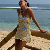 2025 Summer New Temperament Elegant Holiday Knitted Fashion Hollow Hanging Neck Leisure Tie High Waist