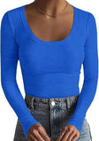 2025 New Women's T-Shirt Basic Thread Round Neck Long Sleeve Sexy Girl Top T Hot Girl