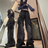 Y2k Vintage Five-Pointed Star Broad-Legged Jeans Women's Trendy High Street Straight Trousers 68HZ