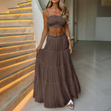 Dilu Leisure Vacation Sling Chest Half Skirt Two Sets Of Women's Clothing 2025 Spring And Summer