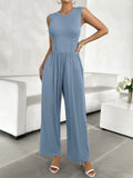 Dili Vacation Leisure Wind Giose Sleeveless Broad-Legged Jumpsuit Women's Clothing 2025 Spring And Summer