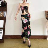 Spring 2025 New Women's Solid-Colored Body Wrap-Back Vest Fashion Low-Waisted Hip Skirt 68HZ