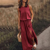 2026 Summer New Holiday Wind Solid Colored Rounded Clame Suspension Lantern Fork Dress Dress