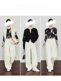 Lyselle Tiansi Old Money Style White Jeans Women's New Autumn Loose Hip Banana Pants