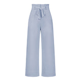 Fashion New Women's Trousers Casual Broad Leg Trousers With Belt Temperament Commuter Pants