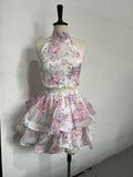 2025 Summer New Women's Fashion Print Showback Dress Sexy