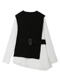 Korean Literature And Art New Women's Casual Temperament Suit Loose Irregularly Take Two Sets