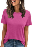 2025 Women's Round Neck New Casual Loose Solid Color Short-Sleeved T-Shirt