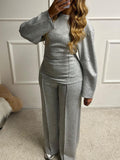 Dili Casual Fashion T-Shirt Trousers Two-Piece Women's Suit 2025 Autumn And Winter