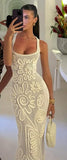 2025 New Beach Resort Style Sleeveless Knitted Dress Summer Explosion