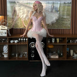 2025 Summer New Wave Point Sleeveless Body Body Wave Point High Waist Temperament Skirt Suit Woman 68HZ