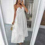 Dili Leisure Vacation Wind Hanging Neck Seaside Atmosphere Long Dress Dress Dress Women's Dress 2025 Spring And Summer