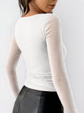 Dili Y2K Hot Girl Style Long-Sleeved Neck T-Shirt Sling Vest Women's Clothing 2025 Autumn And Winter