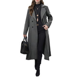 New Collar Hair With Double Buckle And Long Coat Coat Coat Coat