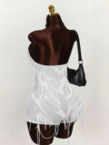 New Solid-Color INS Body-Repair Sexy Chest-Slaming Elastic Dew-Soliding Su-Otico Personality Jumpsuit