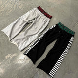 Street Double Belted Casual Pants Men's Y2k Retro Harajuku Straight Trousers High-Waisted Hops 68HZ