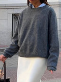 Dili Simple Fashion Wool Long-Sleeved Pure-Color T-Shirt Sweater Women's 2025 Autumn And Winter
