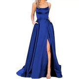 2026 New Bridesmaids Dress Long Dress Small Tailings Slings Solid Party Evening Dress
