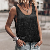 2025 New Summer Women's Fashion Sleek Design U Collar Vest Exquisite Niche Sleeveless Top