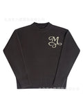 Letters Of The Lettered Tloss Sweater Men And Women The Same Y2k High Street Niche Design Sense Loose Knitted Shirt 68HZ