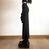 2025 Summer New Women's Solid Color Body Street Fashion High-Waisted Hip Open Skirt 68HZ
