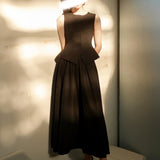 Summer New Set Three-Dimensional Cut Waist Small Vest Umbrella Swing Skirt Loose Feeling