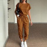 Dili Leisure Vacation Short-Sleeved T-Shirt Pants Two Sets Of Women's Clothing 2025 Autumn And Winter