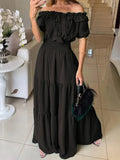 2025 New Fashion Solid Color Lotion With Leaves With Bra Foam Sleeve Dress