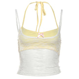 2025WISH Summer New Women's Sexy Mesh Slings Solid Color Hanging Neck Wrapped Two Sets 68HZ