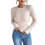 Autumn/Winter 2025 New Autumn Women's Casual Long Sleeve Round T-Shirt
