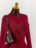 New Crashing INS Round-Neck Temperament Horn Sleeves To Show Off The Back Of The Waist And Hip Skirt Dress
