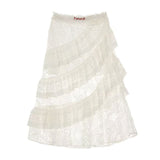 Lace-Level Dress Design Picts Cake Dress White Medium Long Half Dress Girl New 68HZ