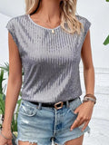 New Loose Casual Fashion Party Round-Neck Sleeveless Top Women's T-Shirt