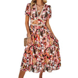 Dili Women's Dress 2025 Spring And Summer Leisure Holiday Print High-Waisted Dress