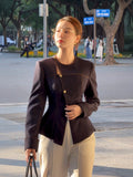 Spring 2026 New Design Round-Neck Shirt Imitation Denim Blouse Burst Recommended