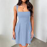 Dili 2025 Spring And Summer New Pure Color Dress Elegant Style Solid Color Sling Skirt Women's Dress