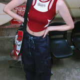 Y2K Fake Two Hottie Vest Girl Chic Design Feeling Star Hit The Color Of Short Slings 68HZ