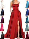 2026 New Bridesmaids Dress Long Dress Small Tailings Slings Solid Party Evening Dress