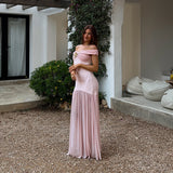 Women's Summer New Temperament Brush Braided Dress With Shoulder Mesh Stitching Package And Hip Dress